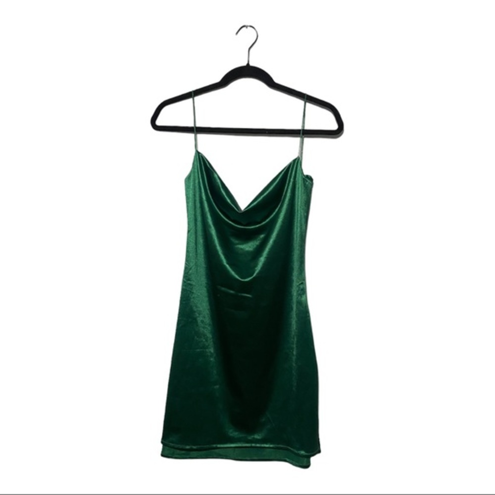 Mini Green Cowneck Dress